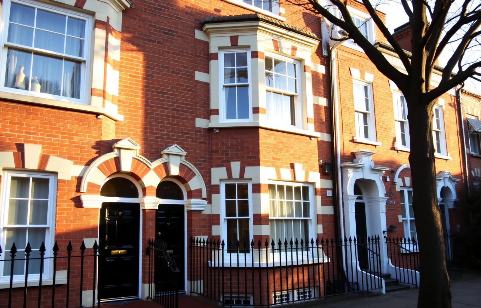 Restored Victorian terrace house in London with sash windows